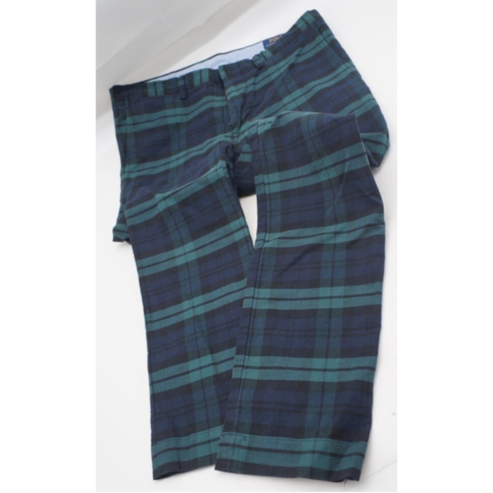 Polo by Ralph Lauren Teal and Navy Plaid Chinos